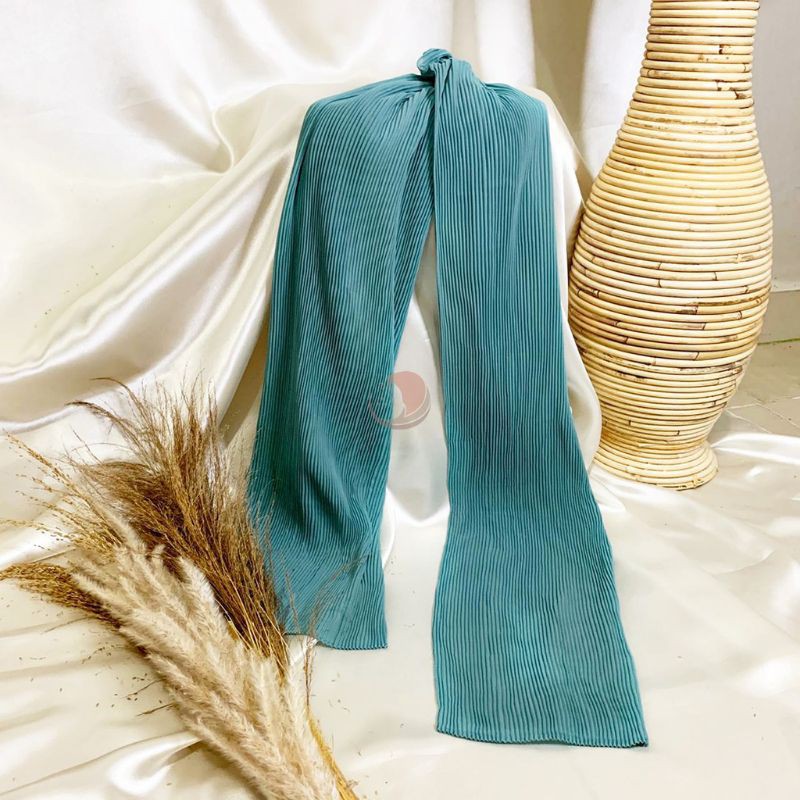 Pashmina Plisket Lidi Polos Tanpa Lipatan/Kerudung plisket/hijab plisket-6