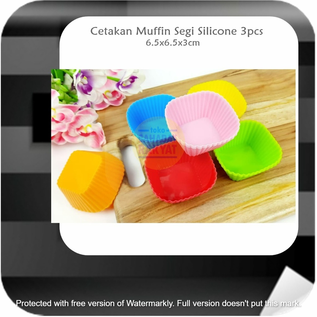 RML991N1 Cetakan Muffin Segi Silicone Warna 3s