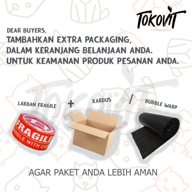 

TAMBAHAN PACKAGING BUBBLE WARP ATAU KARDUS ( LAKBAN FRAGILE )
