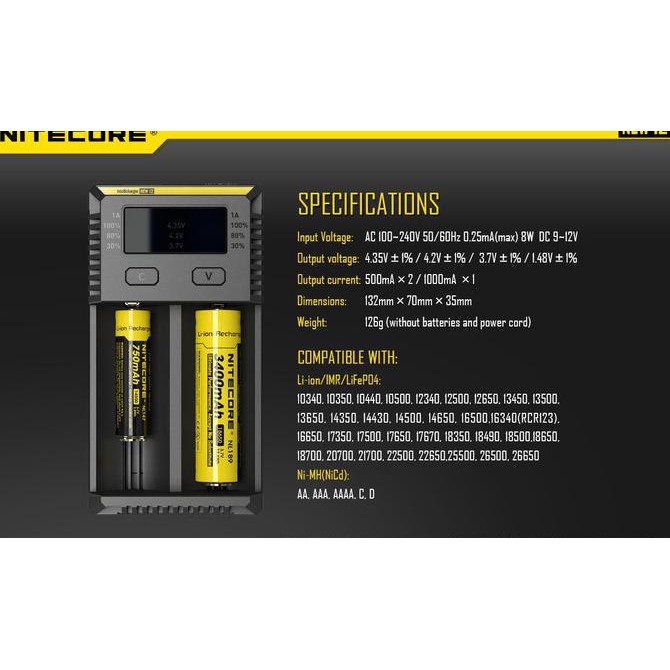 Nitecore New I2 BERGARANSI, Charger Nitecore New I2, Nitecore I2