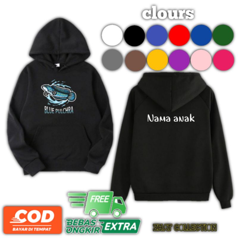 IKAN CHANNA Hoodie anak ikan Channa/jaket sweater hoodie channa ikan hias/free cetak nama