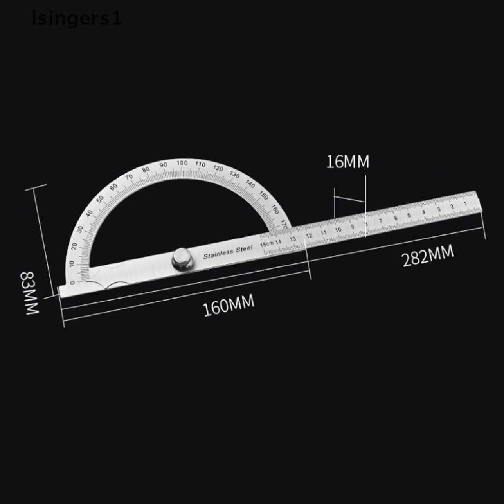 (lsingers1) Penggaris Goniometer 180 Derajat Bahan Metal Untuk Pengerjaan Kayu