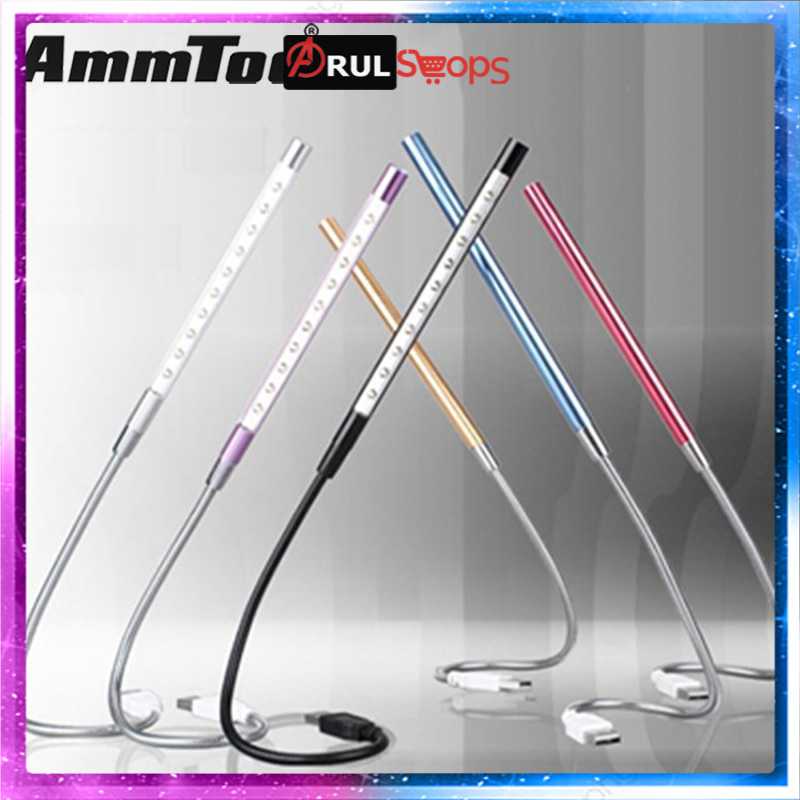 Ammtoo Lampu Belajar LED USB Metal Flexible 10 LED - T2A