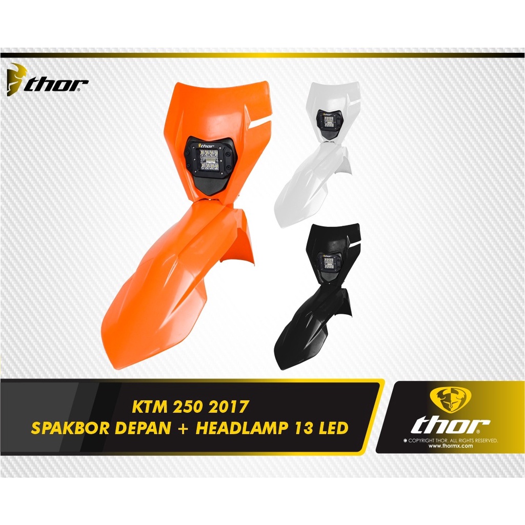 Sparkboard Spakbor Slebor Depan Headlamp Lampu Depan Ktm 250 2017 Led 13 Mata Thor