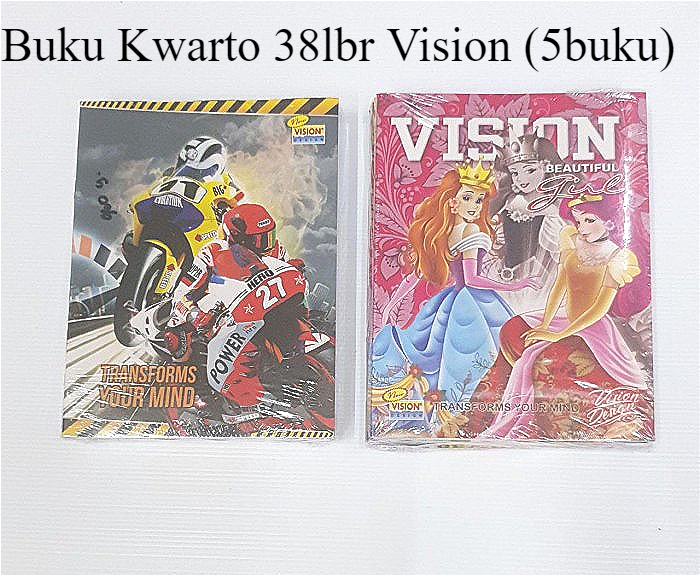 

BUKU VISION-38 lembar KWARTO PER PAK (10buku) | BUKU TULIS SEKOLAH
