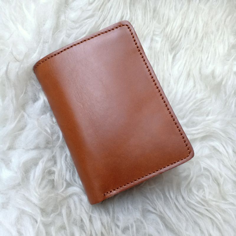 Dompet pria kulit asli Crazy Horse model Harley tebal lentur-6