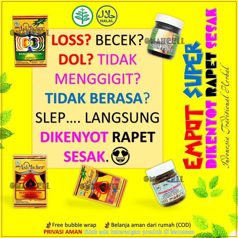 Kapsul SUPER EMPOT RAPET SEPET MADURA Obat Jamu Kewanitaan Herbal Empotan Empot2 Ayam Madura Asli Ga