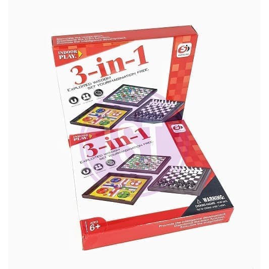 Mainan Anak Magnetic Board Chess Games 3 in 1 Ludo Catur Ular Tangga