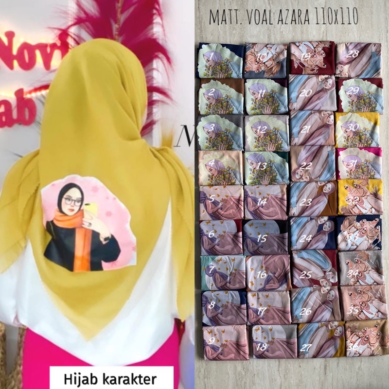 HIJAB KARACTER | HIJAB BESTIE | SEGIEMPAT KARACTER