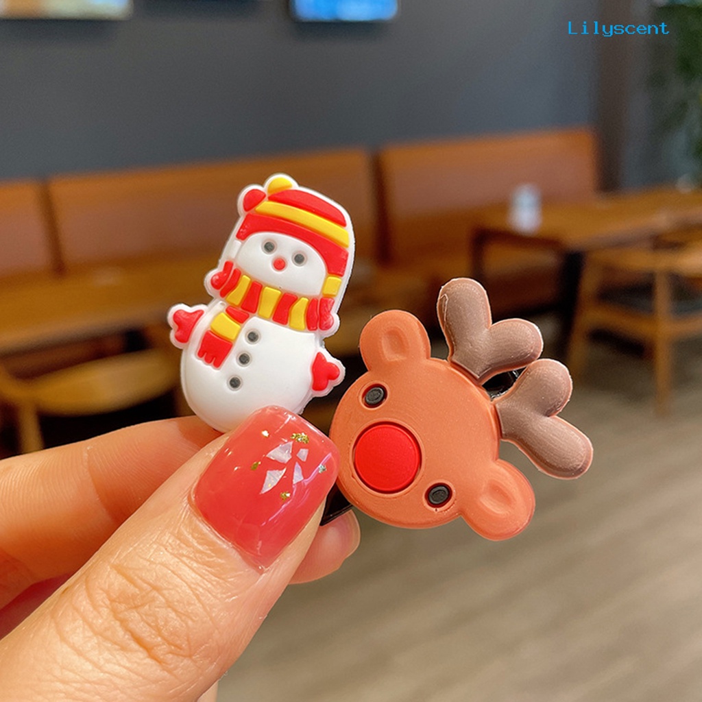 Ls 10Pcs Jepit Rambut Motif Kartun Pohon Natal / Snowflake Untuk Anak Perempuan