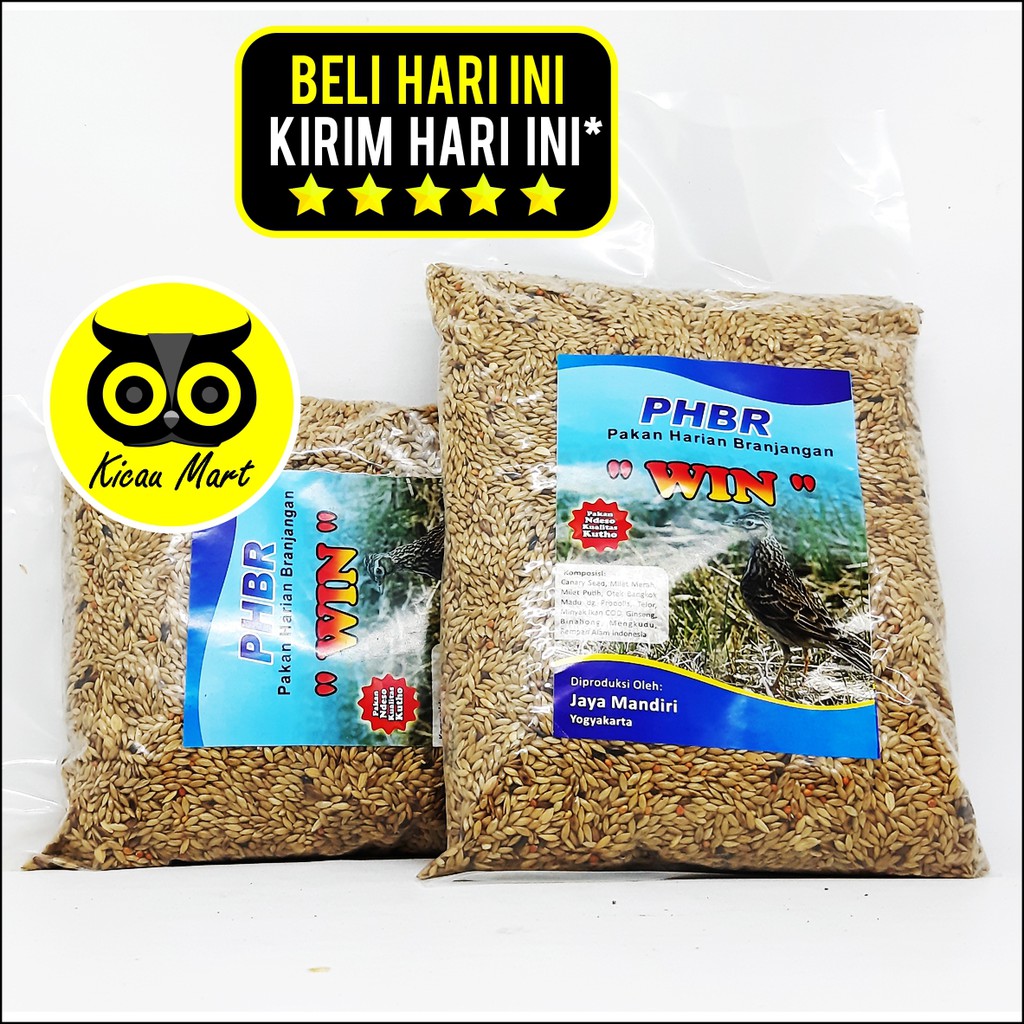 PAKAN MAKANAN HARIAN BURUNG BRANJANGAN MILLET MILET PHBR WIN JAYA MANDIRI KEMASAN PLASTIK PHBRAJM