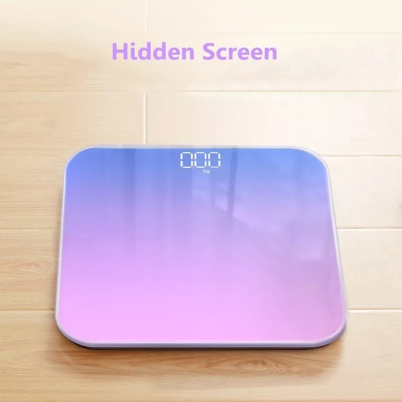 NA - BODY SCALE TEMPERED GLASS SENSOR TIMBANGAN BADAN DIGITAL RAINBOW