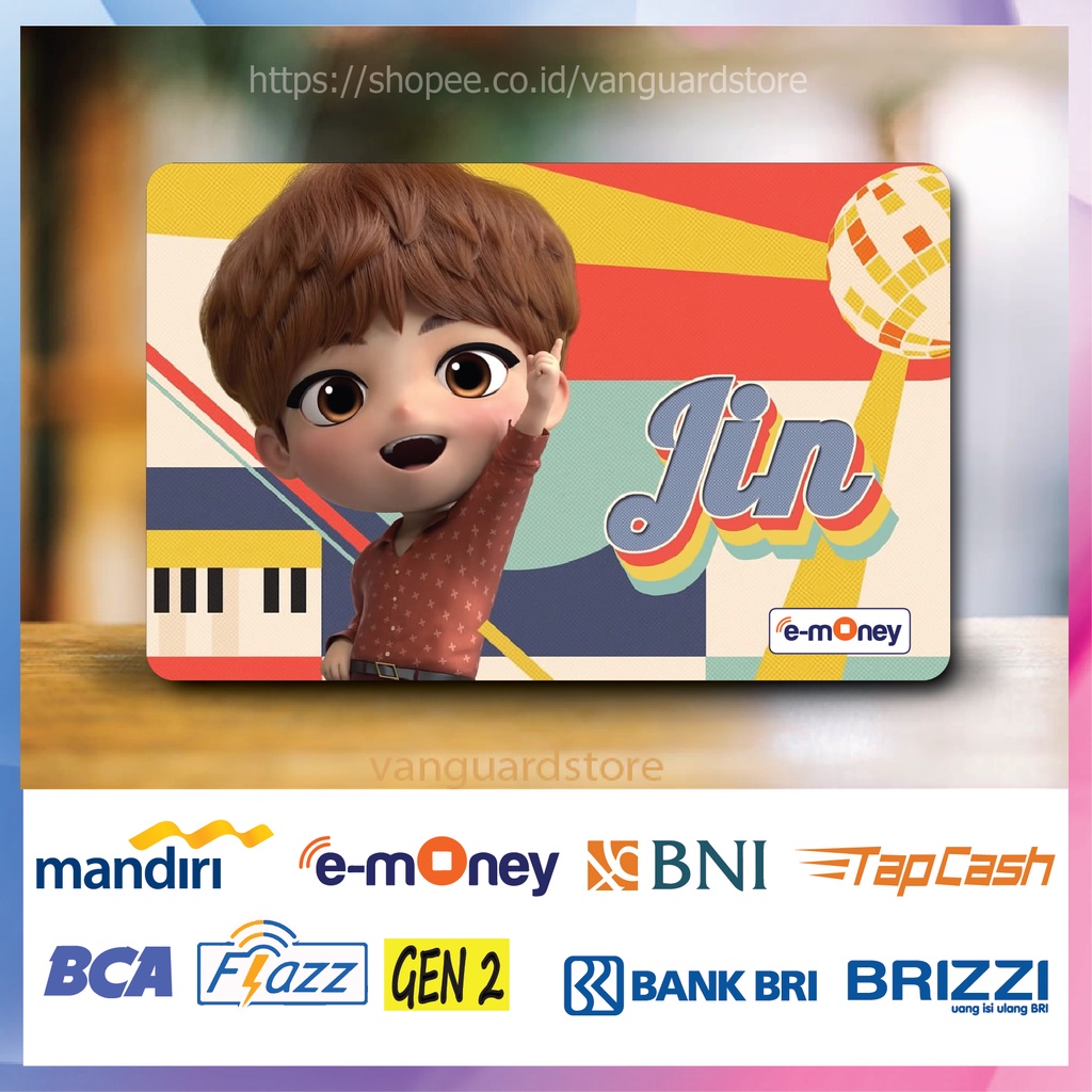 KARTU E MONEY E TOLL KOREA BTS KPOP JIN EMONEY MANDIRI FLAZZ BCA BNI TAPCASH BRIZZI BRI - 1 SISI