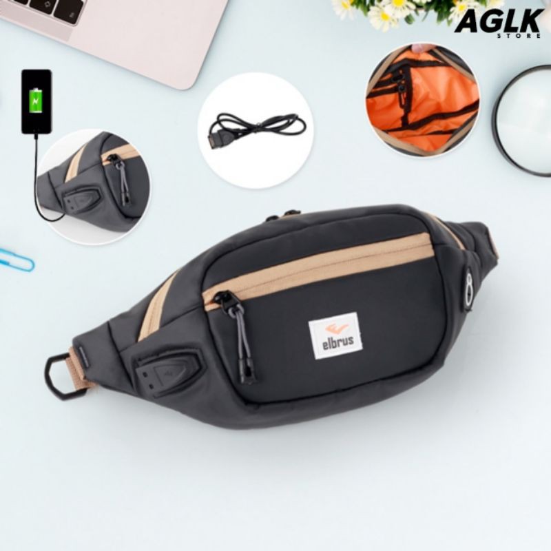 ARGL Tas Waistbag Selempang Tas Pinggang Pria Anti Air Tas Weistbag Westbag Wasbag Waterproof Cowok Multifungsi Murah Keren