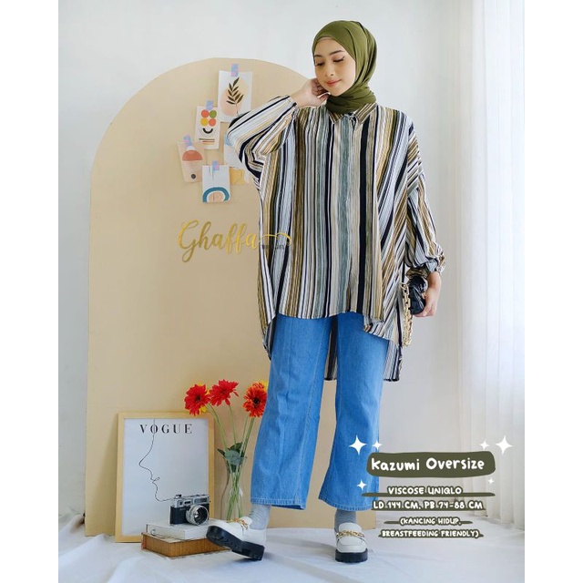 Kazumi oversize blouse motif lurik by ghaffa the label