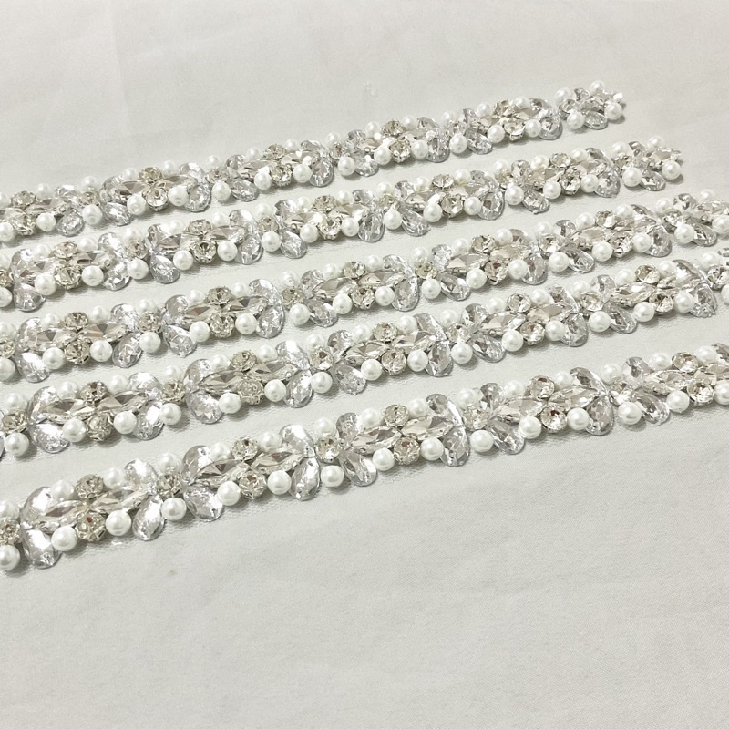 Heramour - Aplikasi Payet Rangkai Pinggang dan Dada W10 Aksesoris Kebaya dan Baju Pesta