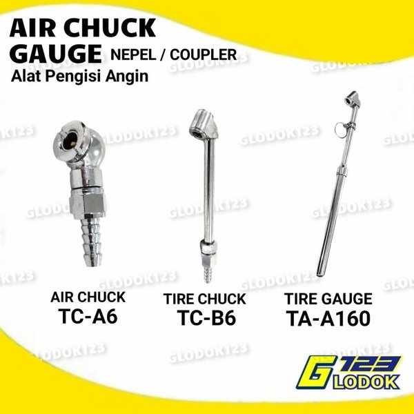 Alat Pengisi Angin Pompa Ban Mobil Motor Tire Chuck Gauge