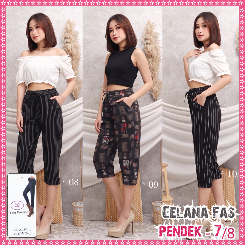 [GROSIR] Celana Zahra 7/8 pendek Import Terbaru / celana fashion wanita import / celana kotak wanita