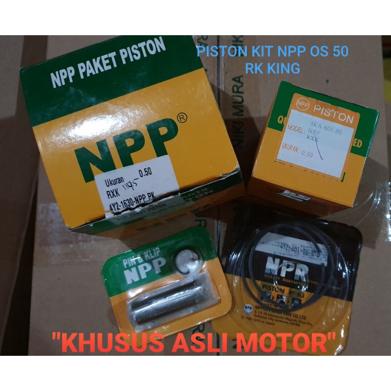NPP PISTON KIT RXK RX KING, oversize 50, original, sparepart motor asli