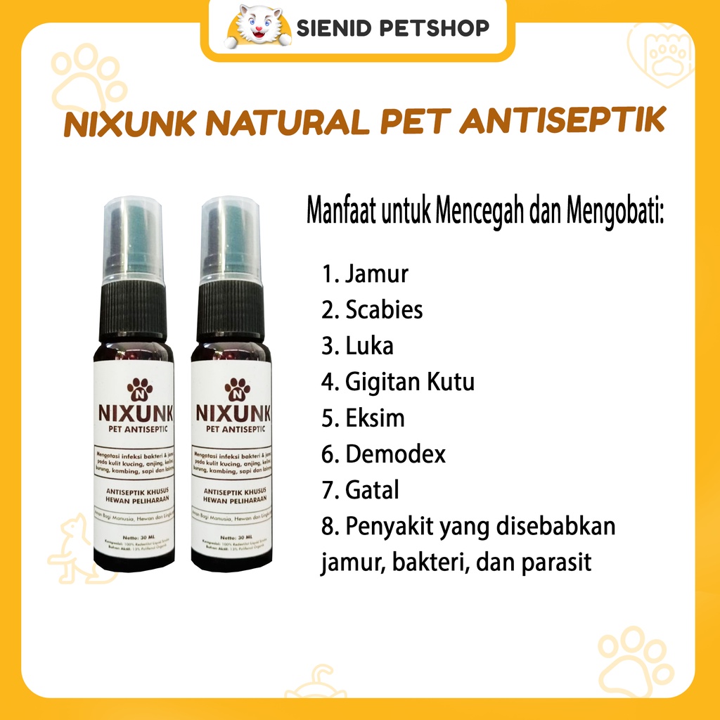 NIXUNK 30 ML kucing obat kucing obt jamur kucing obat scabies kucing salep jamur kucing obat luka ku