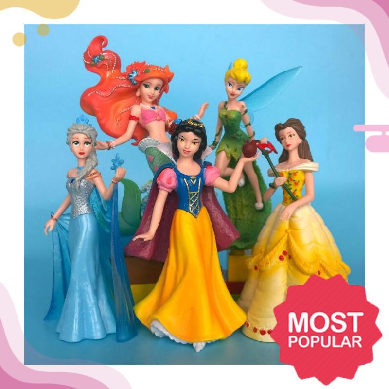 Action Figure Impor Putri Menampilkan Ariel Belle Salju Putih Model Patung Mainan Figure Boneka Cant