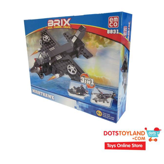 Mainan Emco Brix 3 in 1 Nighthawk 8831 Mainan Anak Bricks