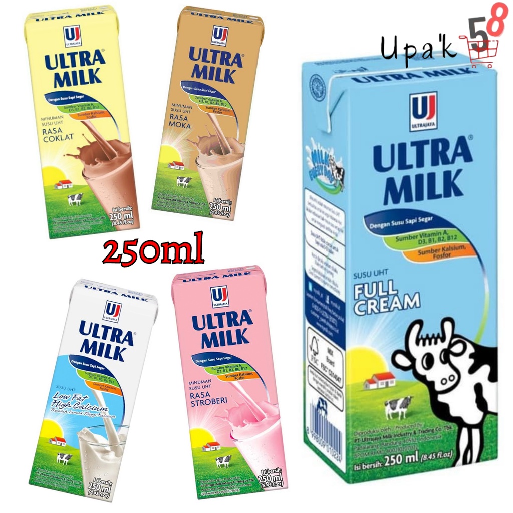 

Ultra Milk Uht ( 250ml ) - ( Strawberry - Cokelat - Full Cream ) / Susu Cokelat / Susu Uht / Susu Kotak