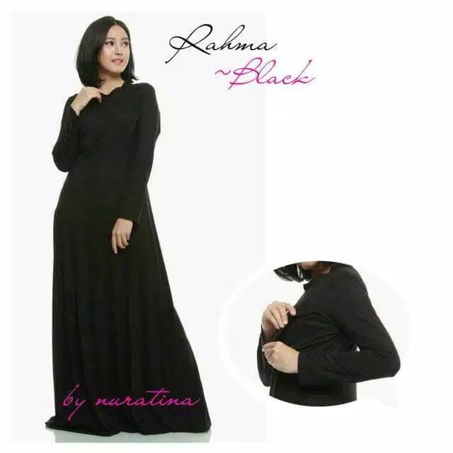 Baju Hamil Menyusui Busui Inner Manset Gamis Rahma Hitam Abu Coklat Coksu