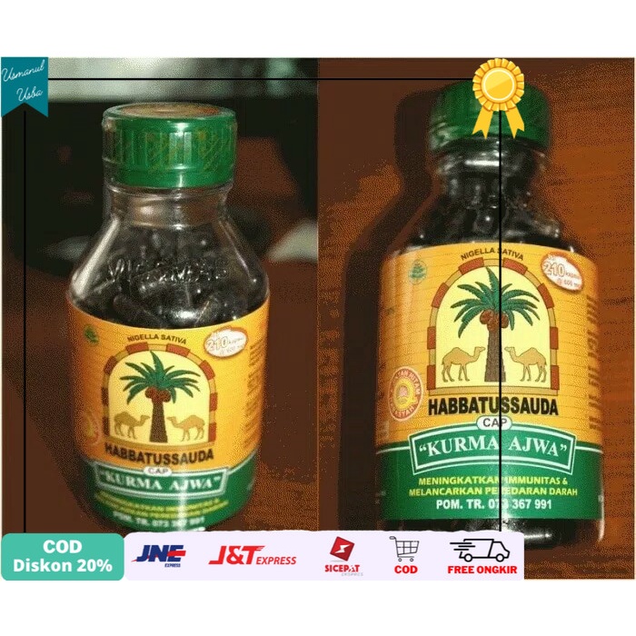 

◾COD◾ Habbatussauda Cap Kurma Ajwa 210 Kapsul Habat / Jinten Hitam Vicomas