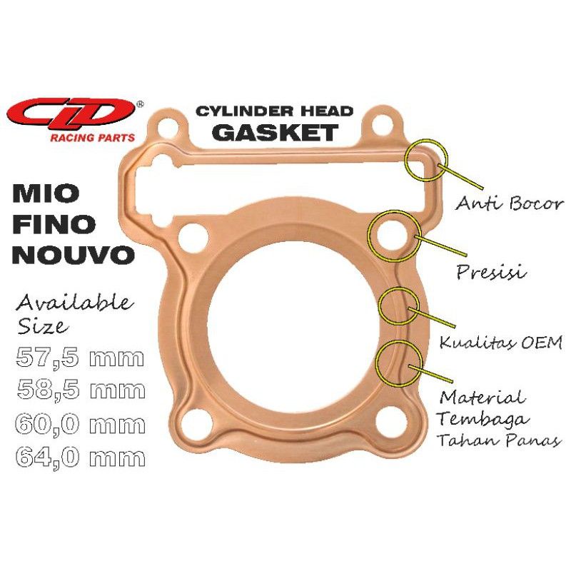 PAKING HET/PAKING TEMBAGA MIO , NOUVO KARBU OS 54,55,57,58,5, 64.