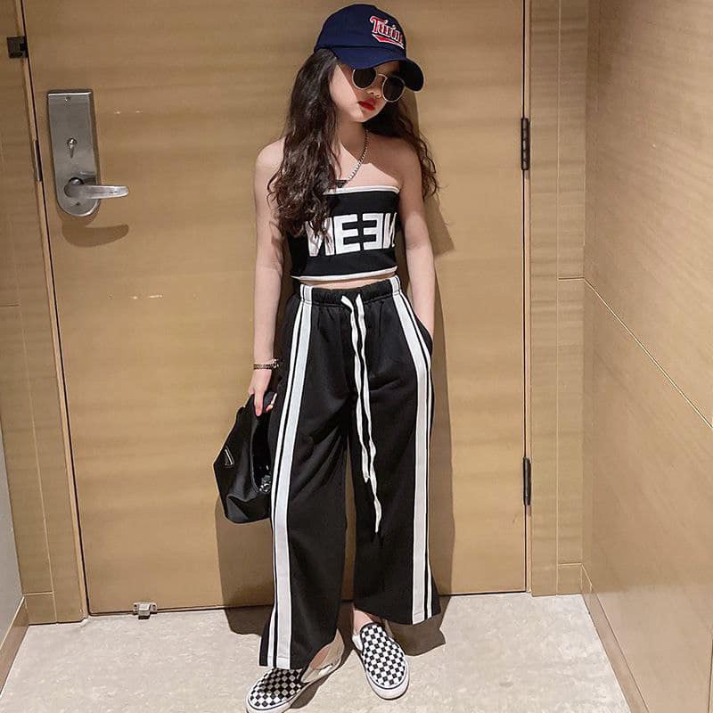 [JEWELS KIDS] AMENNA CROP KULOT SET /SETELAN KEMBEN ANAK TANGGUNG IMPORT/SETELAN BAJU ANAK CROP TOP 