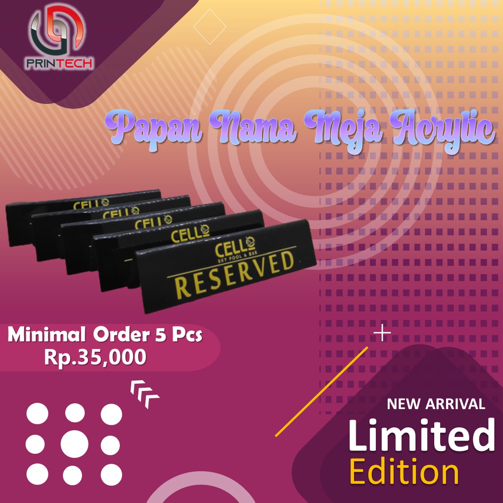 

Papan Nama Meja Akrilik/Name Plate Acrylic 20CM X 5Cm,2MM
