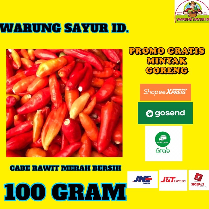 

WARUNG SAYUR ID. | CABE MERAH BERSIH TIDAK ADA TANGKAI 100 GRAM | SAYUR ONLINE | SAYUR SEGAR