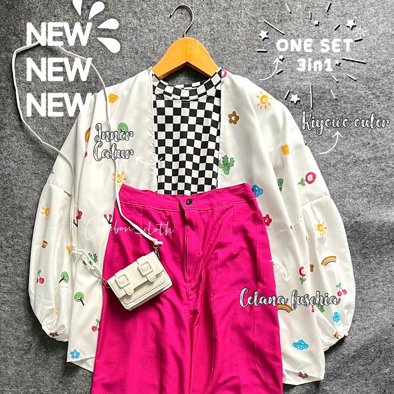 ONE SET KIYOWO OUTER MOTIF PART 1 / ROK SERUT CRINKLE / CELANA CRINKLE (Cirebon Cloth)