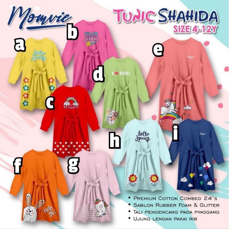 (Bisa COD) Size 4-12T Tunik Anak Junior Shahida By Momvie tunic shahida momvie by paddlekids