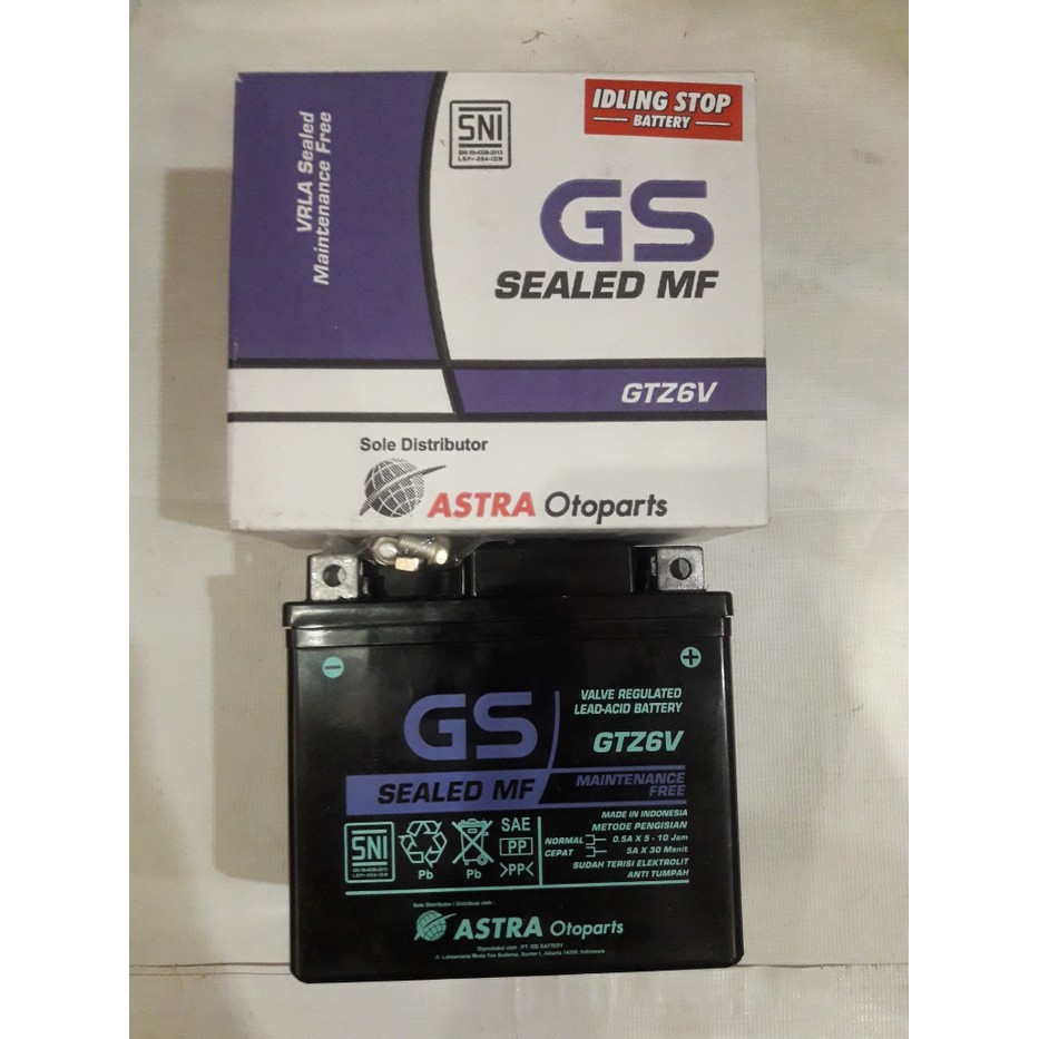 Aki GS ASTRA GTZ6S satria FU atau vario 125 100%ORI