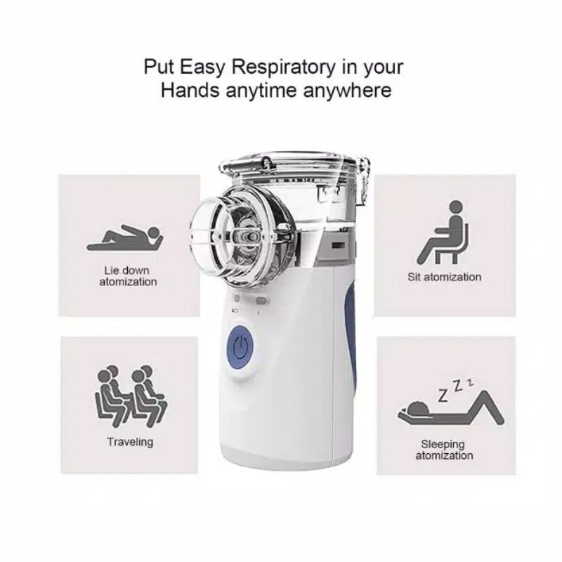 Nebulizer Mesh Portable Alat Inhalasi Uap Terapi Pernapasan Asma Batuk Balita Dewasa