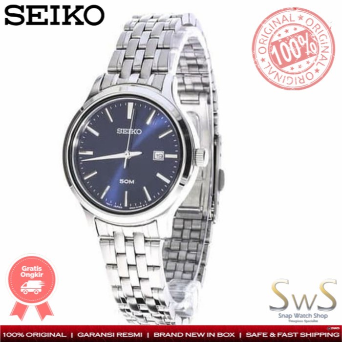 Seiko SUR651 Jam Tangan Wanita Quartz Stainless Steel Hitam