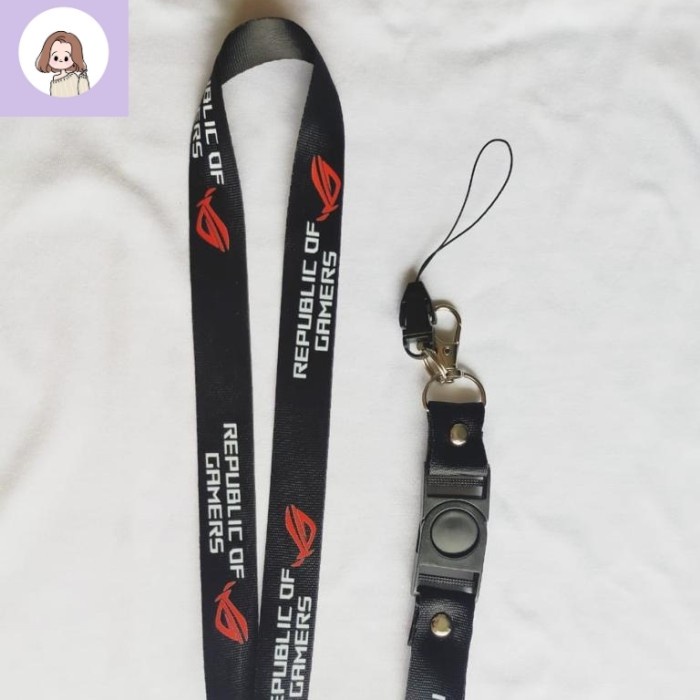 

Menakjubkan Lanyard Republic Of Gamers Gantungan Kunci Brand Tali Gantungan Hitam Trendi