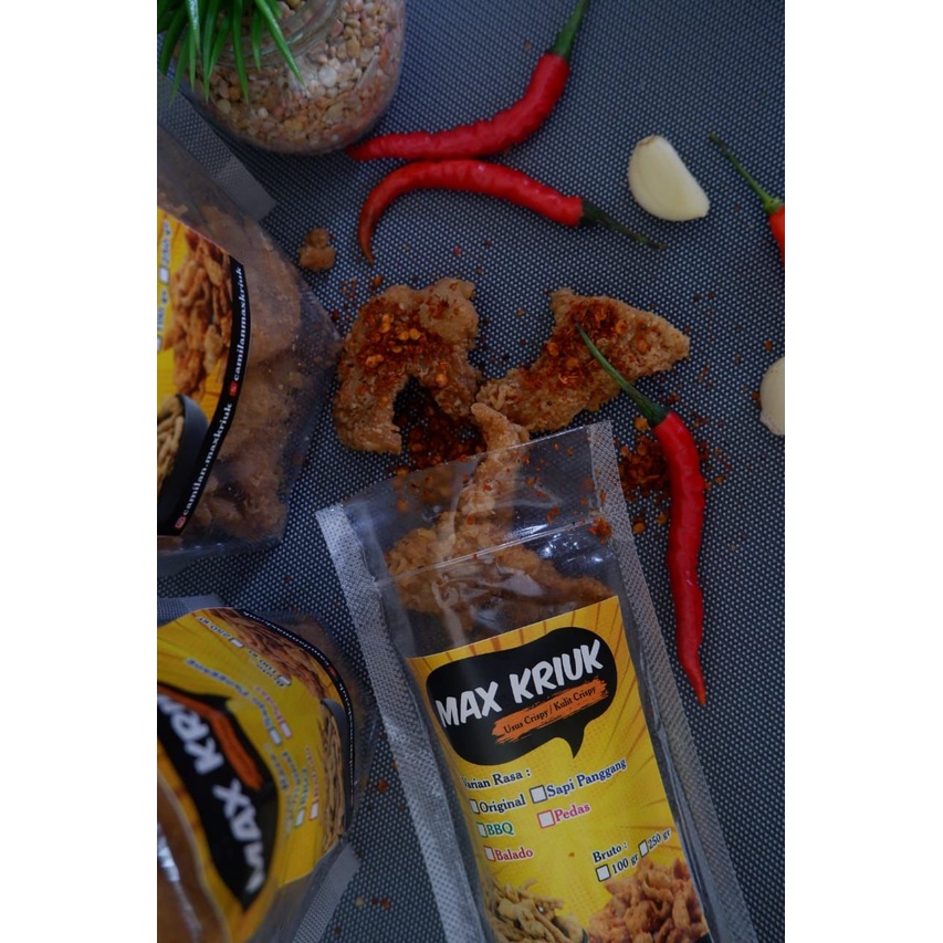 

KULIT KRISPI MaxKriuk | ORIGINAL | PEDAS DAUN JERUK 100gram