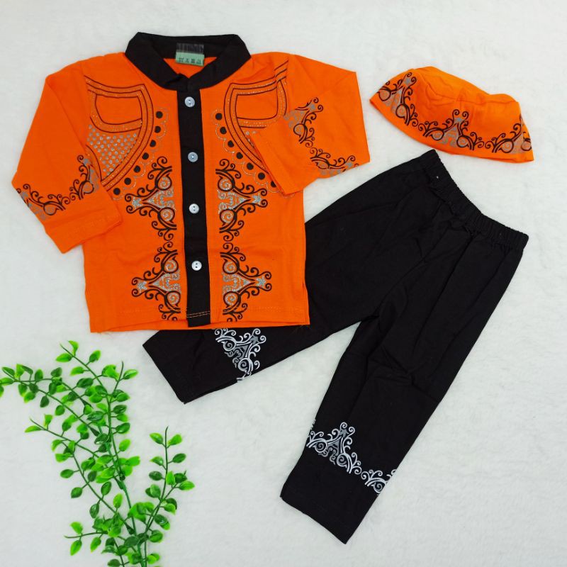 Baju Koko Anak Size 0-18bulan, Pakaian Anak Laki-laki, Baju Lebaran, Baju Muslim, Setelan Anak