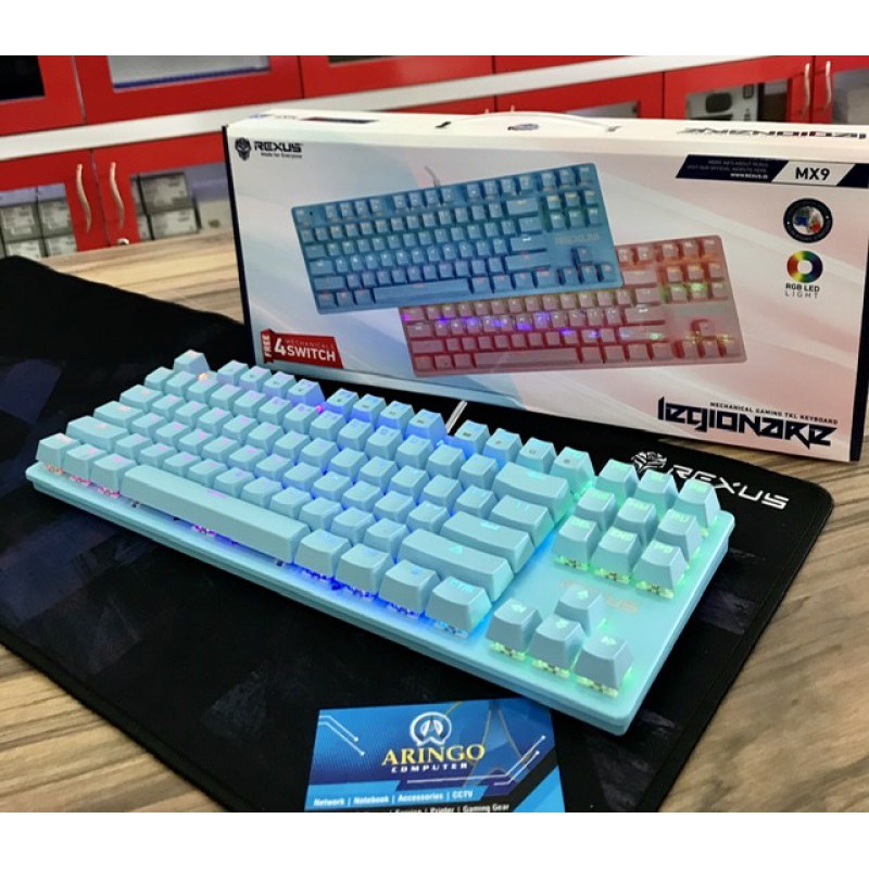 Keyboard Rexus GAMING MECHANICAL RGB MX9 TKL BLUE-RED SWITCH