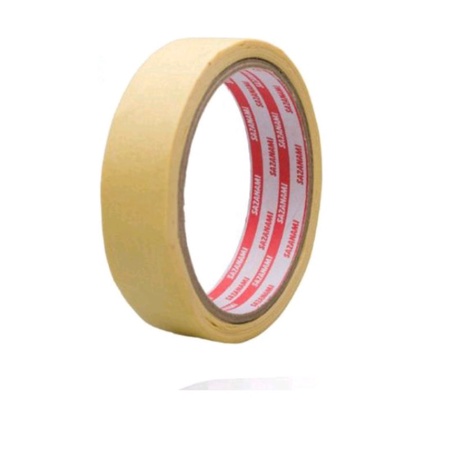 Lakban kertas masking tape kuning 1x15m 24mm isolasi