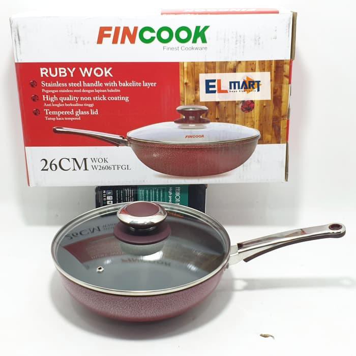 Jual Wajan teflon Ruby Wok 26cm FINCOOK W 2606 TFGL - panci non stick Murah