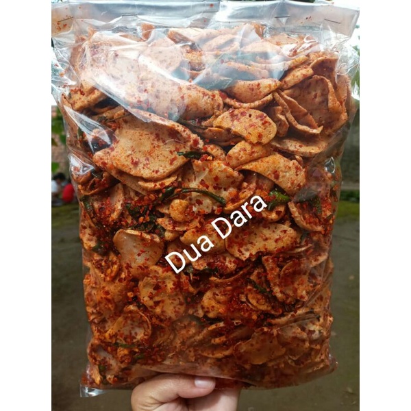 1kg keripik basreng pedas gurihh/seblak basreng kering keriuk