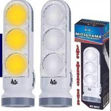 Lampu Emergency Mitsuyama MS-6033 Lampu Cas Senter Cahaya Putih Dan KuningLampu Emergency Mitsuyama