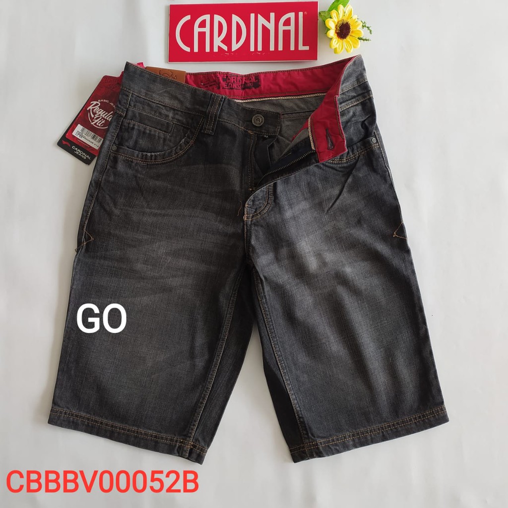 gof 37-38 CBBBV CARDINAL Celana Pendek Jeans Bermuda Casual Sobek Slimfit Reguler Fit Cowok Dewasa