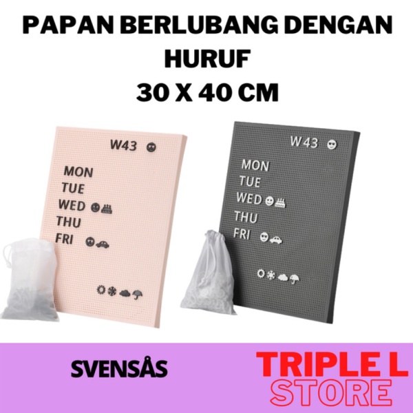 

Dijual Papan Memo Cafe Papan Berlubang Huruf Changeable Letter Board SVSS - Abu-abu Limited