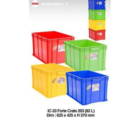 Lion Star Forte Crate Container Box Plastic / Kontainer Box Industri / Box Tahu / Bak Ikan