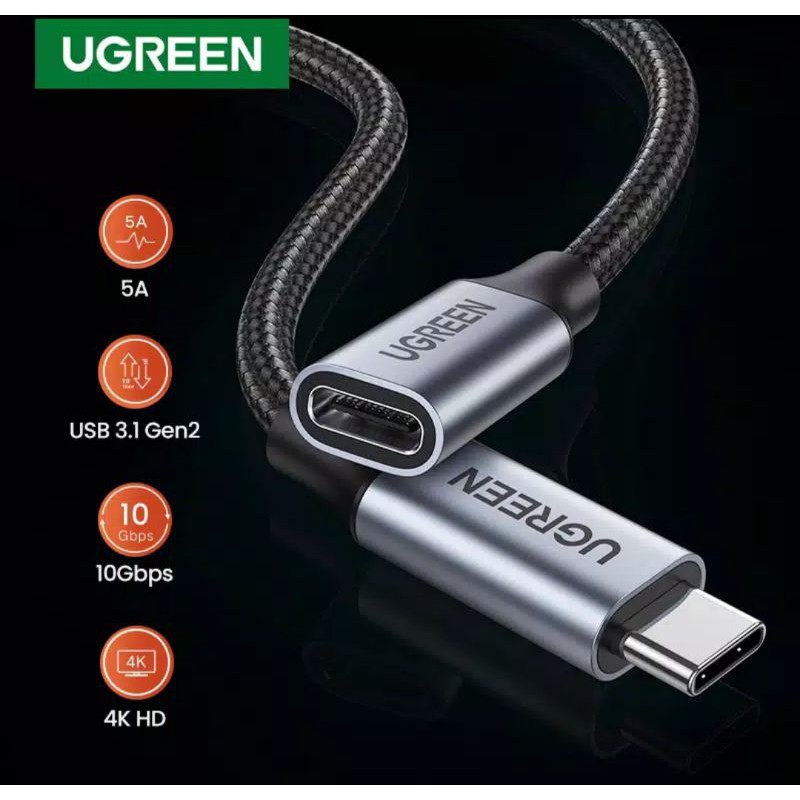 Ugreen Kabel Extension Type C to Usb Tipe C Thunderbolt Kabel Sambungan Usb Type C 3.1 To Usb C